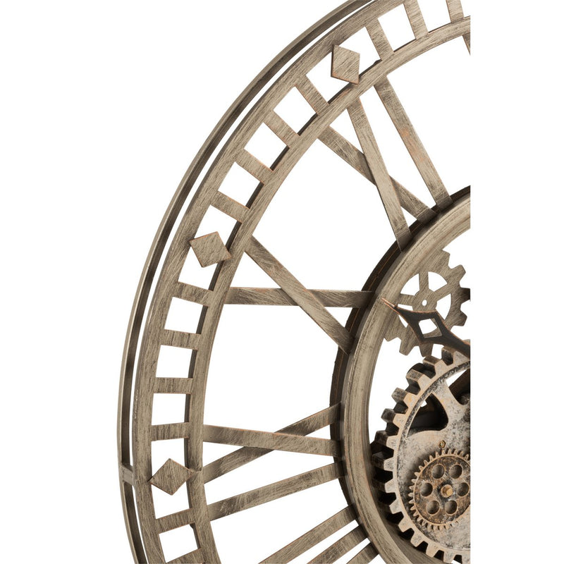 Radars Uhr mit römischen Ziffern – Metall, Grau – Ø 60 cm