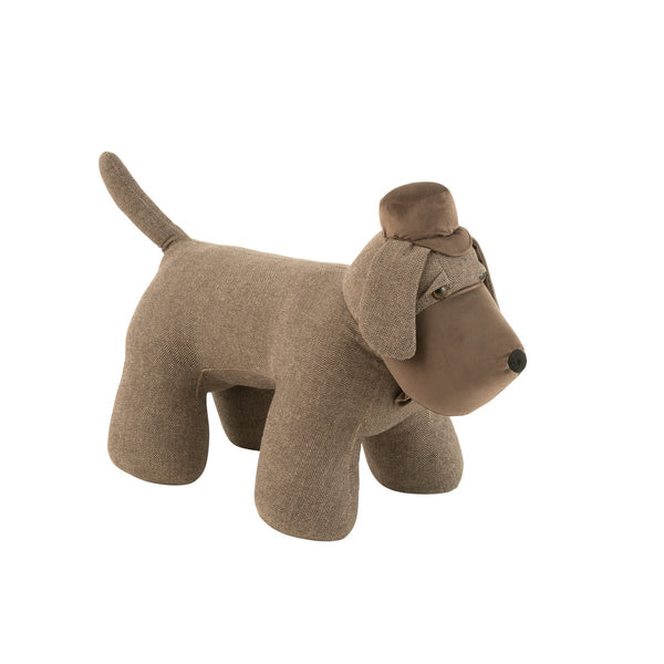 Doorstop Dog with Cap – Dark Brown, 81 cm