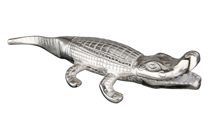 Set of 2 'Spike' aluminum crocodile figures - elegant design object