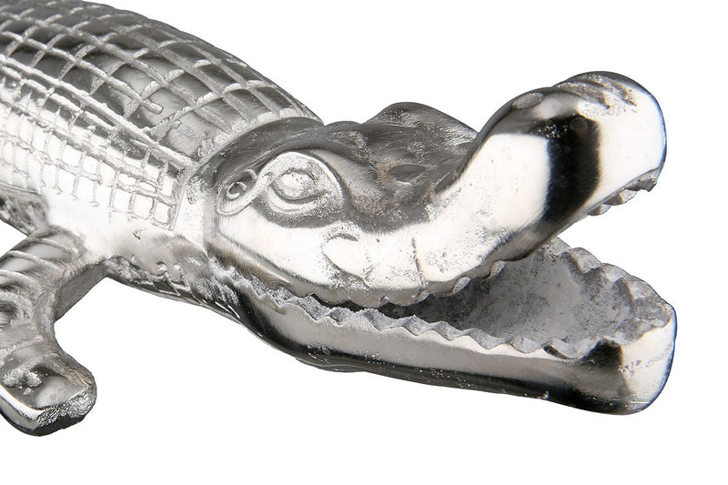 Set of 2 'Spike' aluminum crocodile figures - elegant design object
