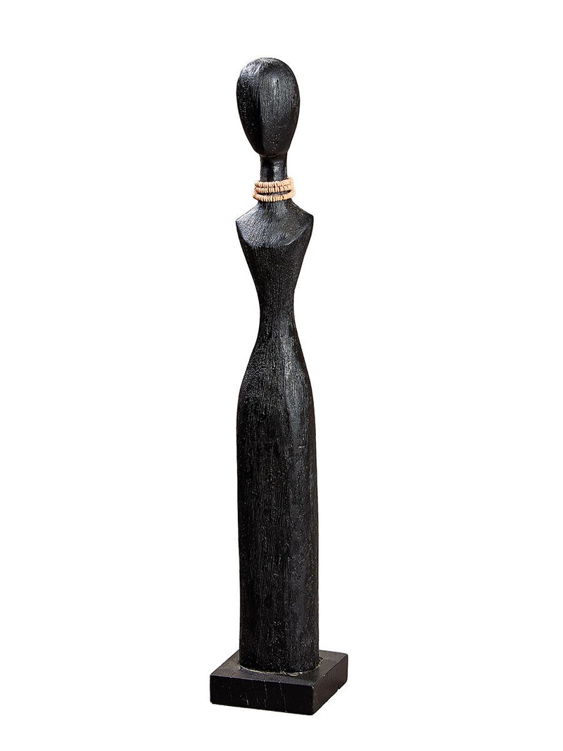 Holzskulptur "Tall Lady" in Schwarz - Einzeln oder im 2er-Set wählbar