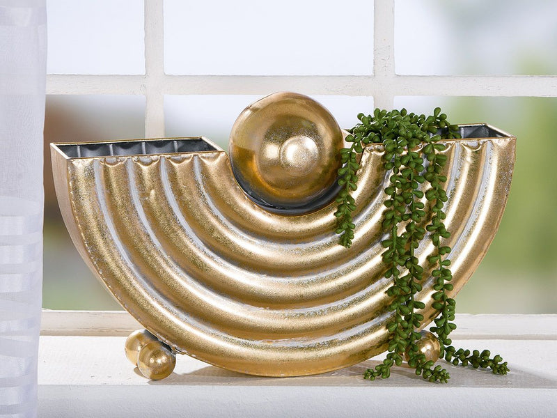Elegantes Vase-Set "Picchu" in Gold aus Metall