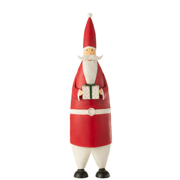 Große Metall Weihnachtsmann Figur mit Geschenk – 61 cm