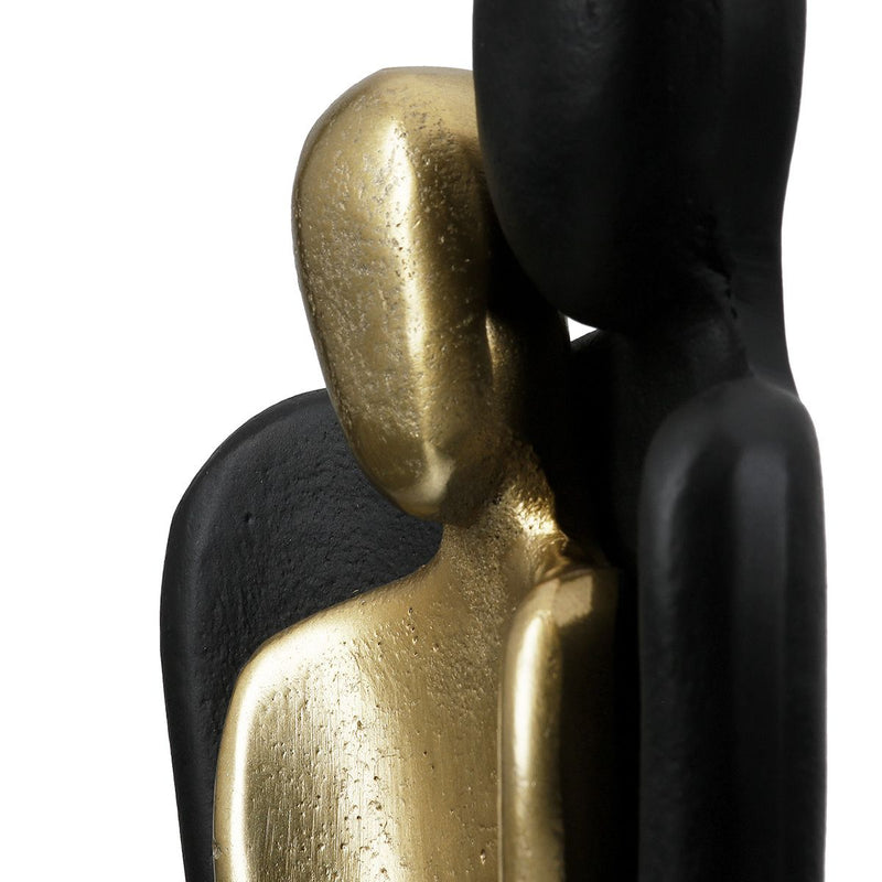 Sculpture couple in black and gold made of aluminum