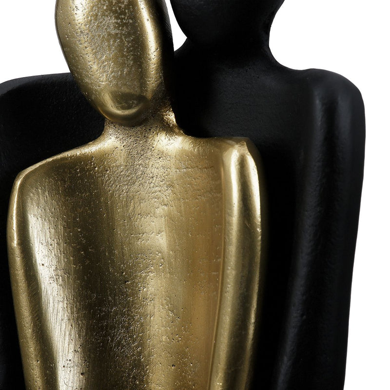 Sculpture couple in black and gold made of aluminum