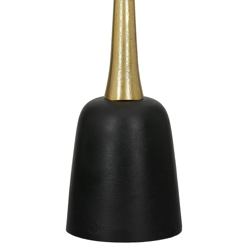 Elegant Dora candlestick made of aluminium in black and gold, 46 cm high