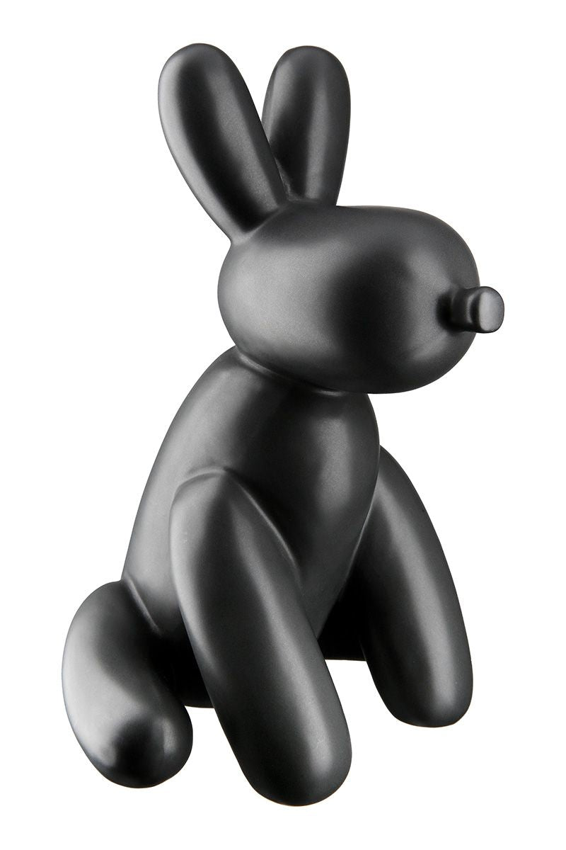 Ballonhond keramiek figuur in zwart of wit - moderne kunstdecoratie, 25 cm hoog