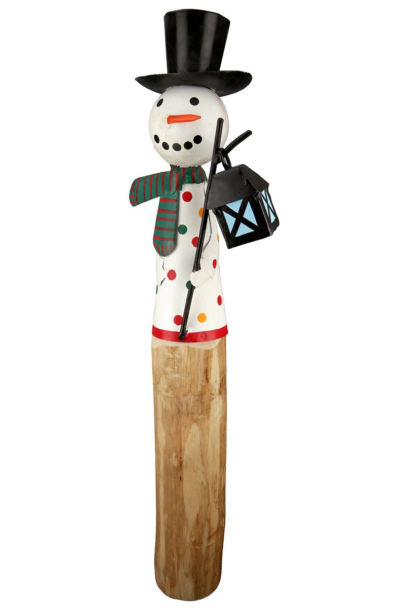 3er Set XL Holzschneemann 'Egon' - Ein farbenfrohes Winterwunder!