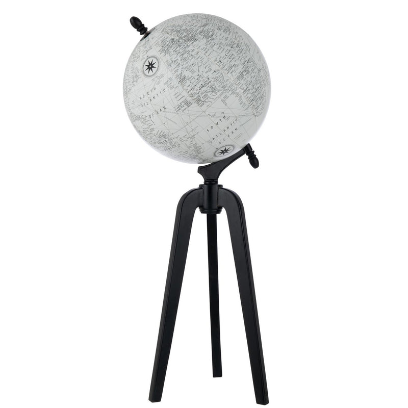 Globe on base – wood – grey/black – extra large