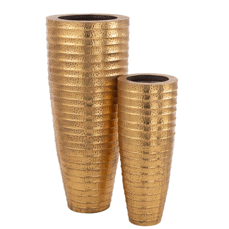 Set of 2 vases metal Egypt Gold 122x50.5 cm and 89x35.5 cm