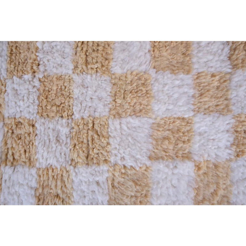 Berber wool carpet with check pattern, 164 x 251 cm