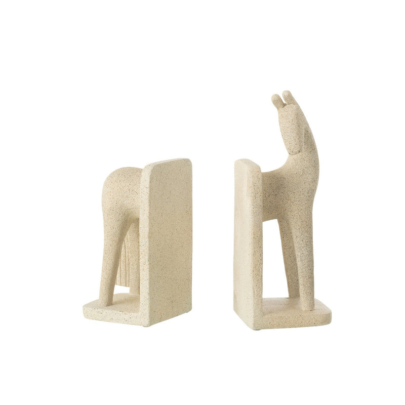 Bookend Horse Modern Beige 2-piece set