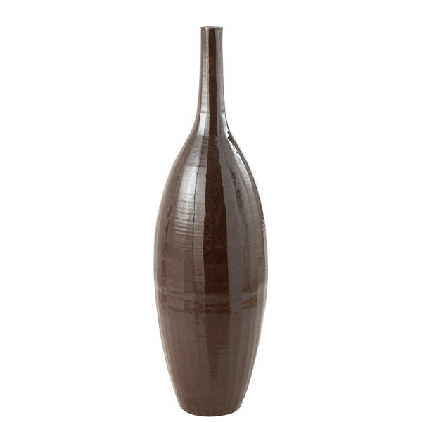 Vase Bottle Teraa Brown Glossy 120x33 cm Large