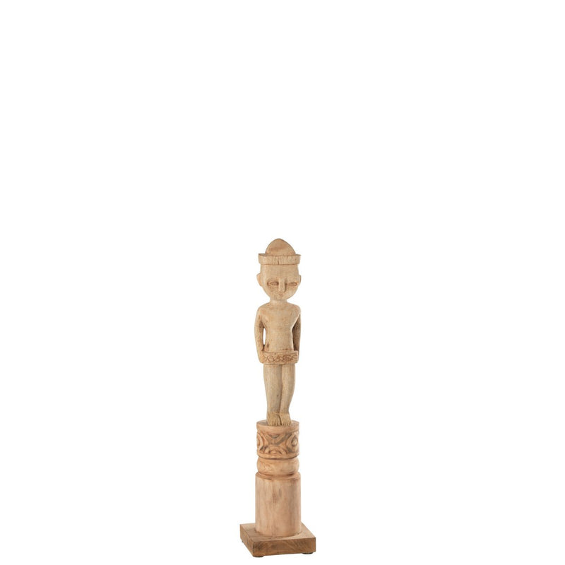 African wooden figure – natural brown – small