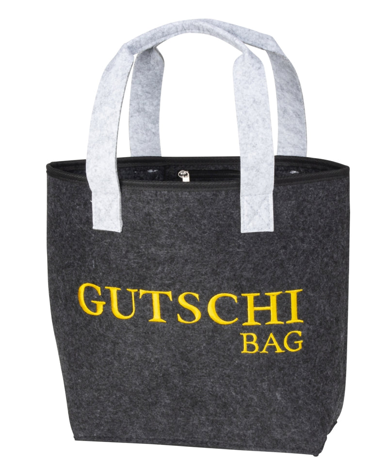 Gutschi Bag felt bag with inside pocket and golden embroidery