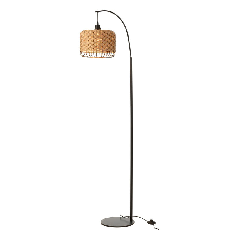 Floor lamp lantern made of metal in natural look