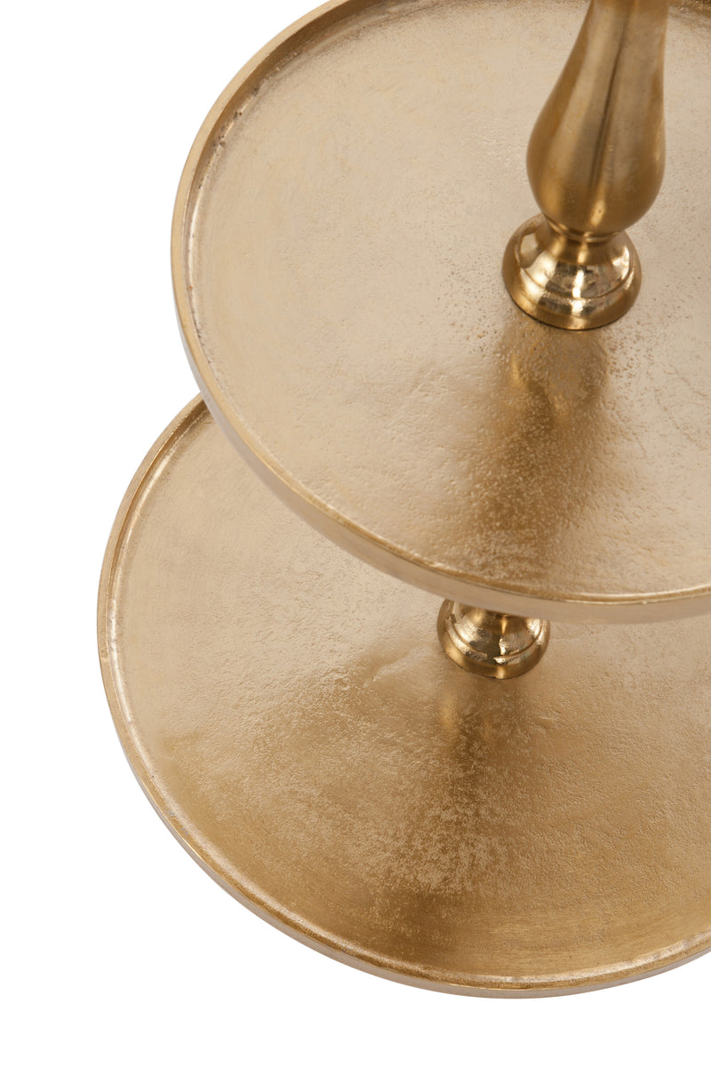 Elegante Etagere 'Golden Harmony' - Tablett mit 3 Ebenen aus goldfarbenem Aluminium