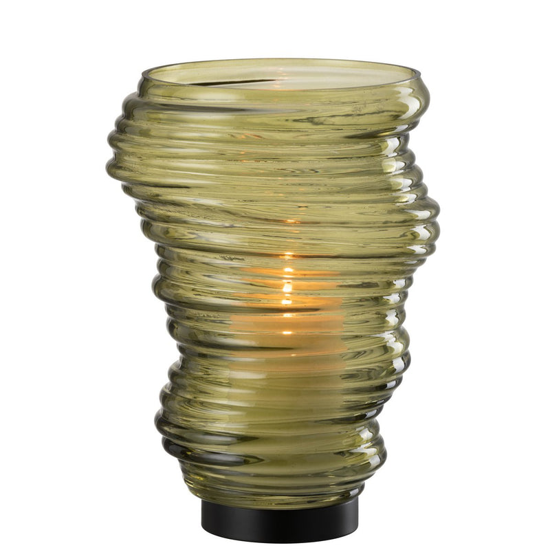 Vaaslantaarn Tornado glas groen 27,5 cm