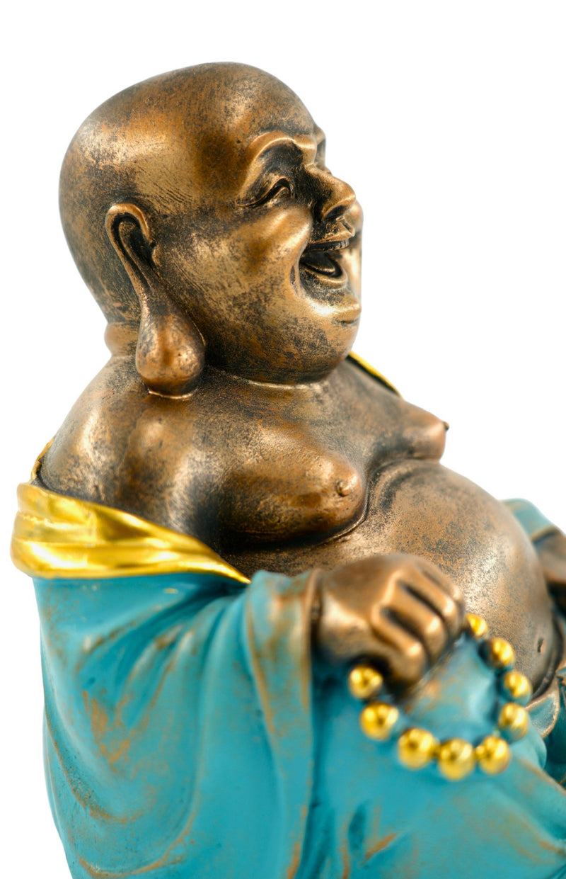 Lachender Buddha, Mintgrün, 23cm – Glückssymbol