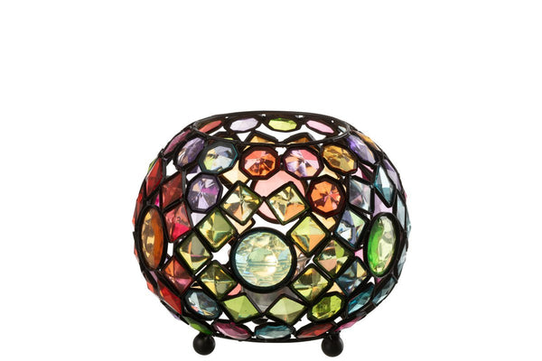 Colorful lantern made of iron with artificial stone mosaic