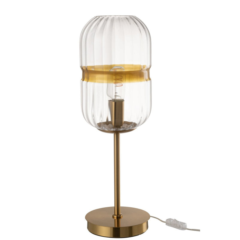 Tischlampe Glas Metall Tube Design Transparent Gold 50 cm