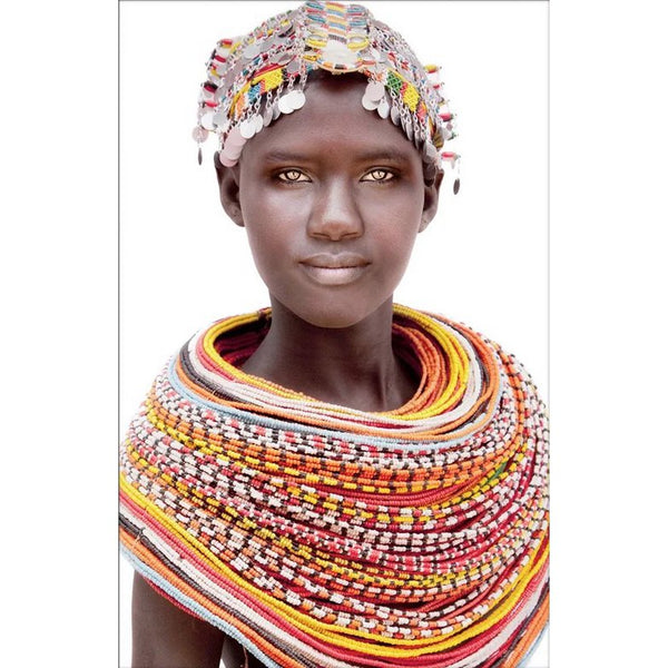 Gobelin Wandteppich 120/180 Samburu Girl White WH1743 auf einer Keilrahmenstange gespannt