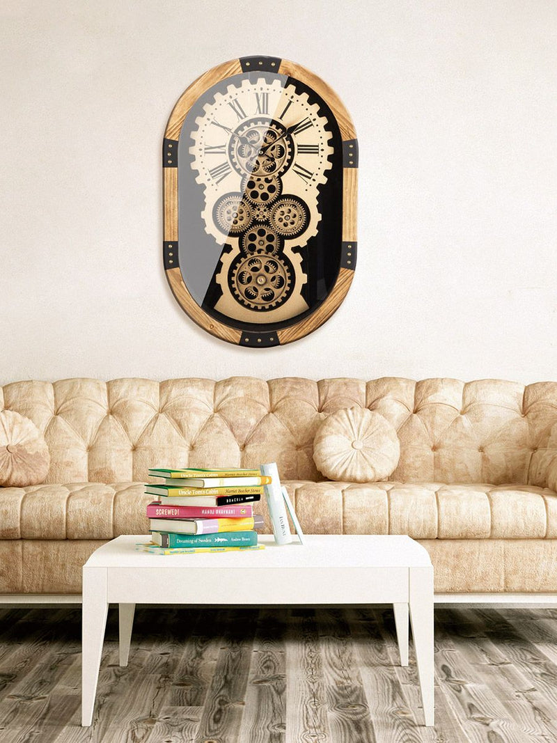 Stylish wall clock 'Lado' with a dynamic gear motif - elegance and precision for your wall