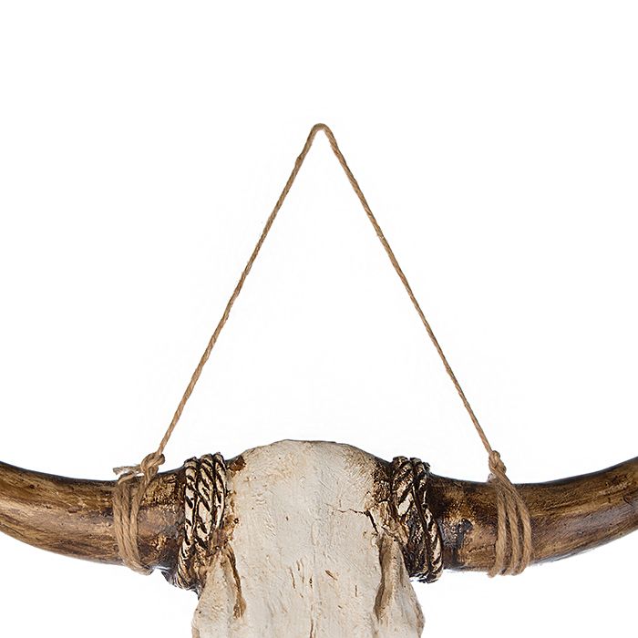 Exclusive Poly Wall Mounted Buffalo - Contemporary design with antique finish and rope accents