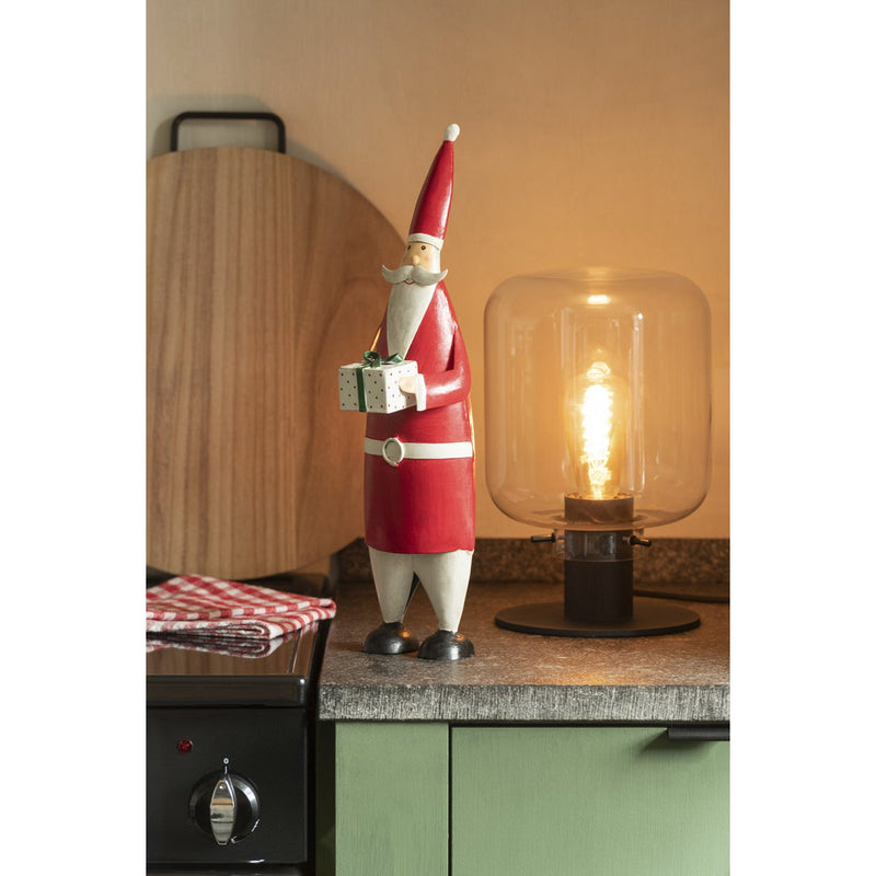 Große Metall Weihnachtsmann Figur mit Geschenk – 61 cm