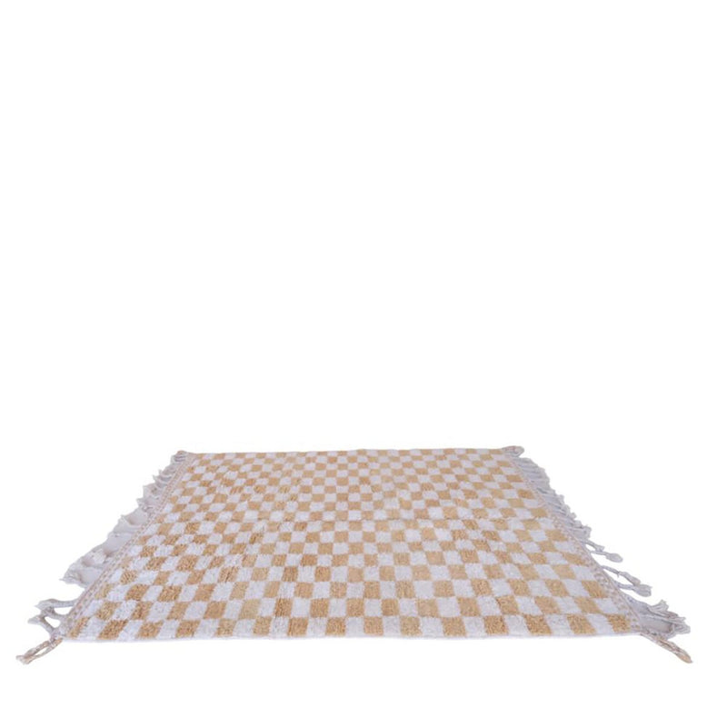 Berber wool carpet with check pattern, 164 x 251 cm