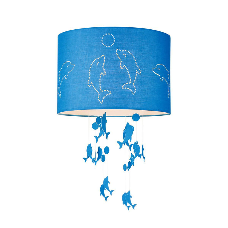 Home Sweet Home Lampenschirm Kids Dolphins blau – B:30xT:30xH:20cm