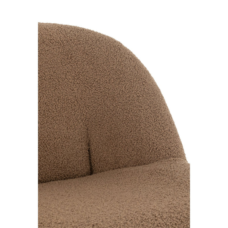 Comfortable Teddy Velours Armchair Brown