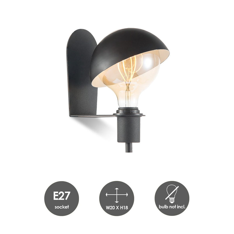 Home Sweet Home Modern wall light Dyna | 20/18/18cm | Black | E27