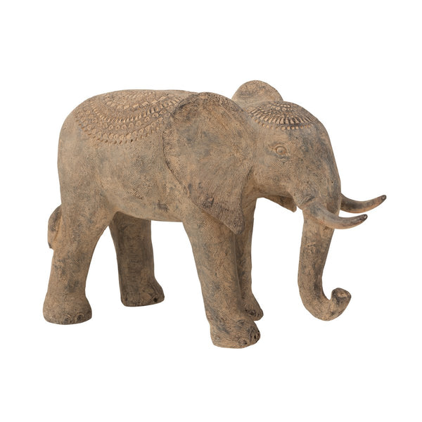 Großer Elefant aus Magnesia – Grau, 82 cm Länge, Outdoor geeignet