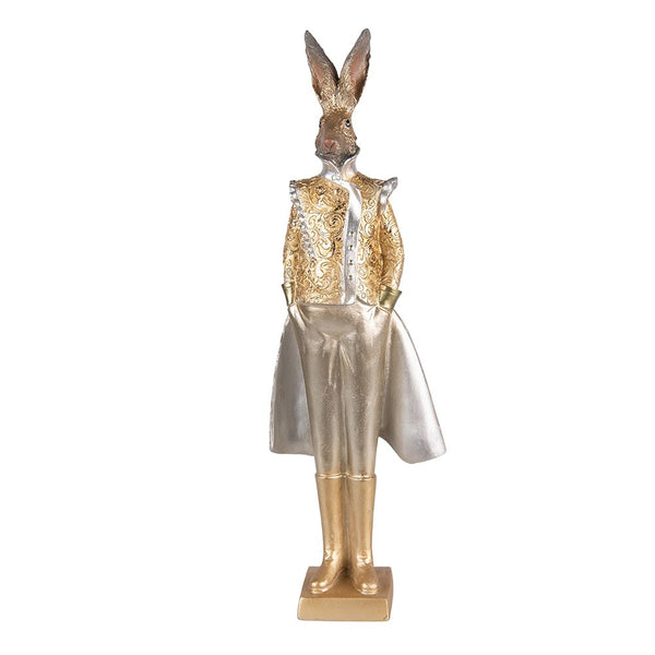 Dekoration Statue Hase Goldfarben 14x10x44 cm