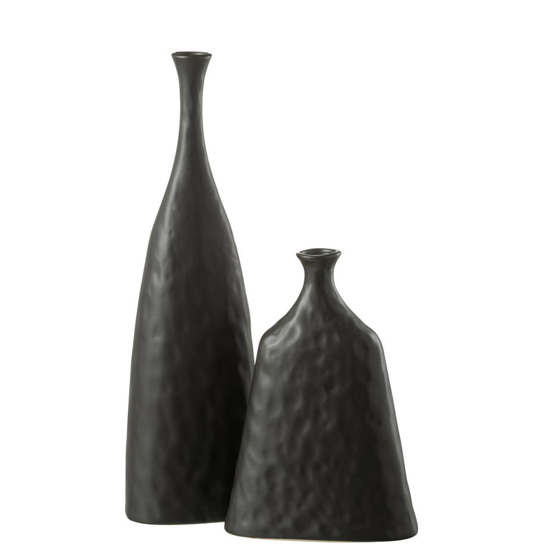 Vase Zihao - Keramik - Schwarz - Groß