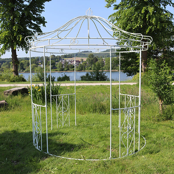 Elegant metal gazebo Malcesine, white, 250 x 250 x 288 cm