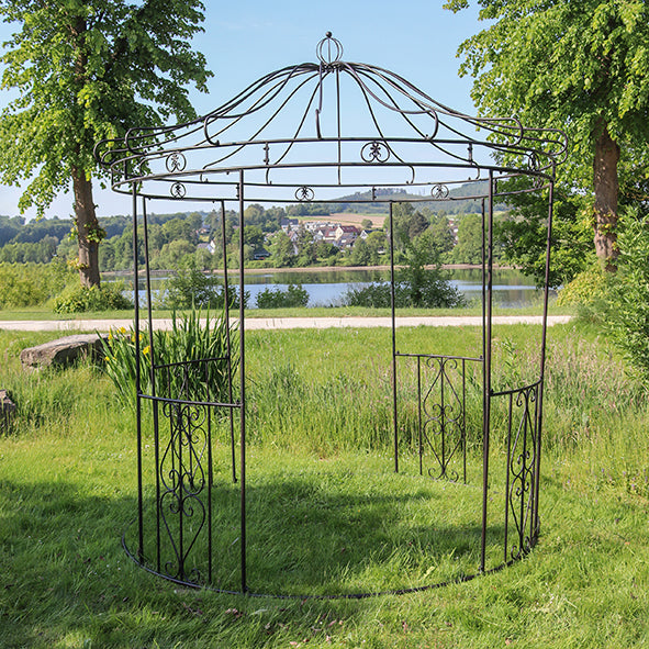 Elegant metal gazebo Malcesine, brown, 250 x 250 x 288 cm