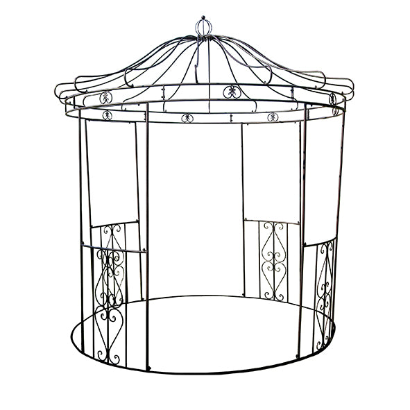 Elegant metal gazebo Malcesine, brown, 250 x 250 x 288 cm