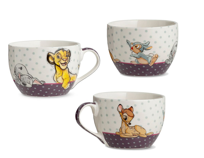Set of 3 Disney cappuccino cups 'Animals' - porcelain in gift packaging