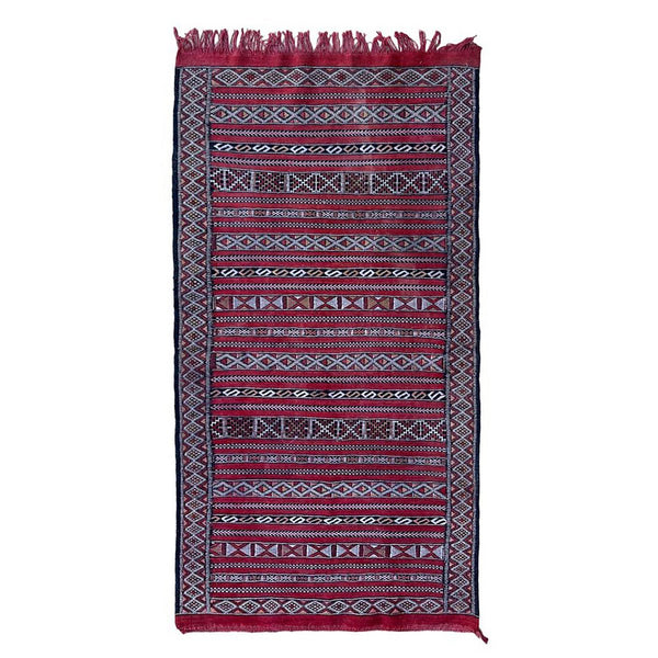 Marokkaans zuiver wollen kilim Berber-tapijt, 88 x 167 cm