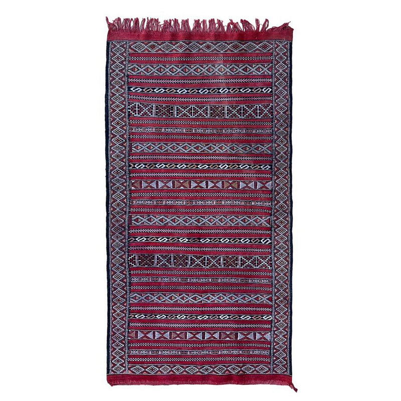 Marokkaans zuiver wollen kilim Berber-tapijt, 88 x 167 cm