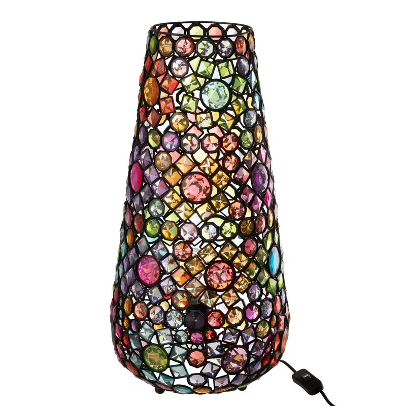 Bunte Stehlampe aus Eisen und Kunststein mit Mosaikdesign Höhe 55cm