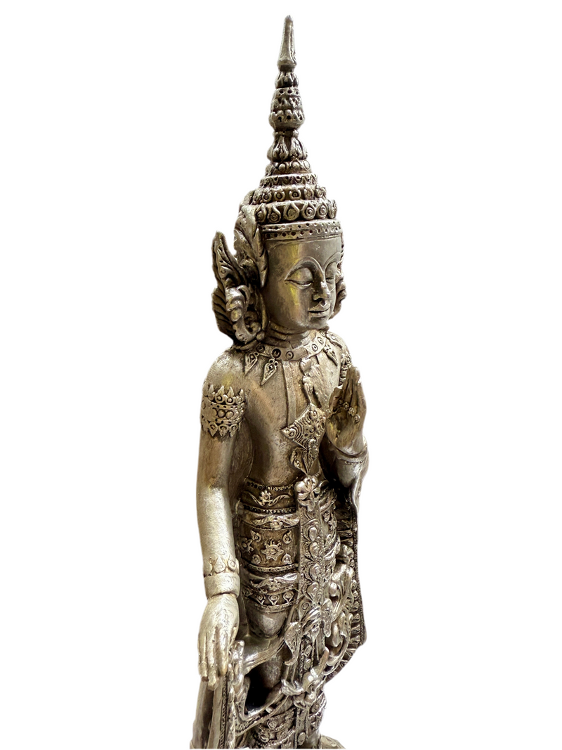 Elegantes 3er Set Stehende Buddha Statuen Höhe 43cm