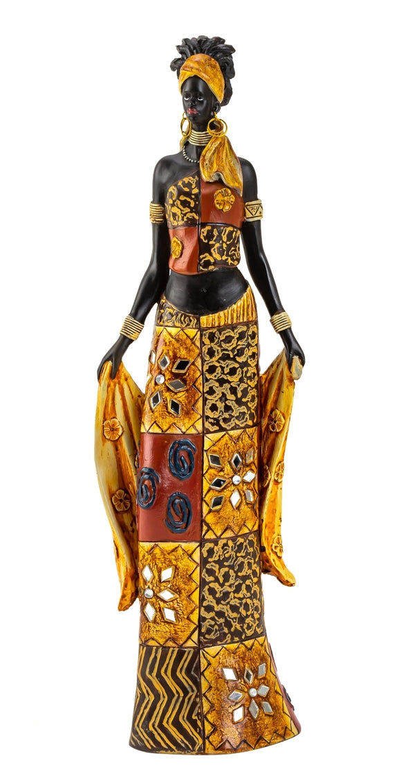 Dekofigur Amina – Afrikanische Eleganz mit kunstvollen Details 35cm