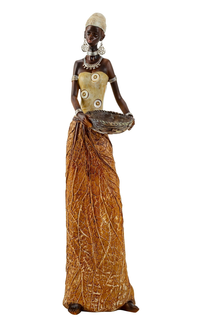 Decoratief figuur Nala – Afrikaanse vrouw met kleurrijke jurk 35cm