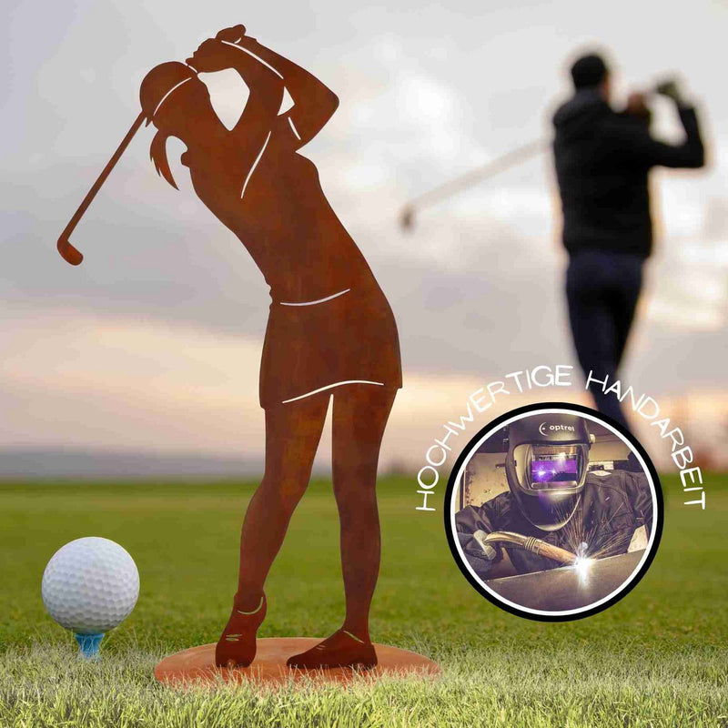 Golfer figure, golf player rust | 40 cm