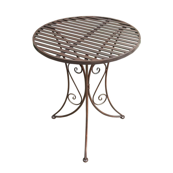 Malcesine metalen tafel, Ø 60 x 72 cm, bruin - stijlvolle ronde tafel voor balkons en terrassen