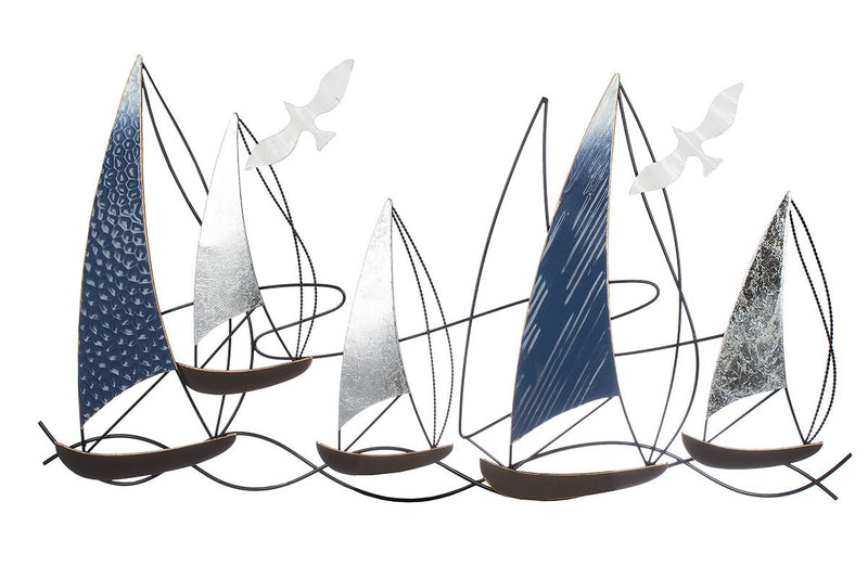 Metalen wandreliëf - Regatta 91cm