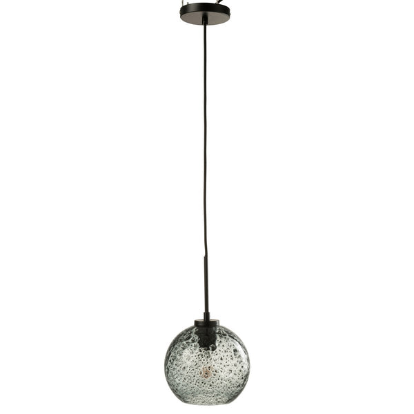 Modern hanging lamp Luna made of speckled glass - gray